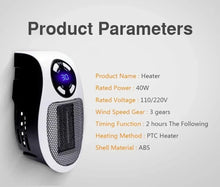 Cargar imagen en el visor de la galería, Mini Calentador Cerámico de Pared 500W con Control Remoto | Confort Instantáneo para Baño y Hogar