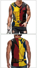 Cargar imagen en el visor de la galería, Adults Superhero Deadpool Wolverine Cosplay Vest Comic Compression Sleeveless Shirts Halloween Costumes Party Tops Males