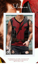 Cargar imagen en el visor de la galería, Adults Superhero Deadpool Wolverine Cosplay Vest Comic Compression Sleeveless Shirts Halloween Costumes Party Tops Males