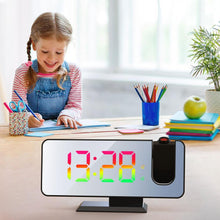 Cargar imagen en el visor de la galería, Nuevo Led Gran Pantalla Espejo Doble Despertador Cambio Rgb Gradual Reloj Electrónico Reloj Mesa Proyección Decoración