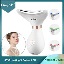 Cargar imagen en el visor de la galería, CkeyiN Face Massager LED Photon Therapy Heat Vibration Anti Wrinkles Facial Neck Lifting Skin Tightening Reduce Double Chin 48