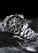 Cargar imagen en el visor de la galería, Reloj para Hombre Marca Lige de Lujo Correa de Silicona Impermeable Cronógrafo Reloj Masculino