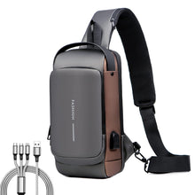 Cargar imagen en el visor de la galería, Bolsa Antirrobo Crossbody ,con carga USB Mochila de hombro, impermeable Bolsas con cerradura de combinación