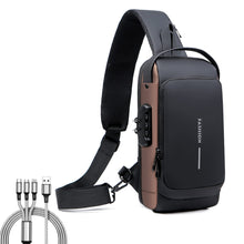 Cargar imagen en el visor de la galería, Bolsa Antirrobo Crossbody ,con carga USB Mochila de hombro, impermeable Bolsas con cerradura de combinación
