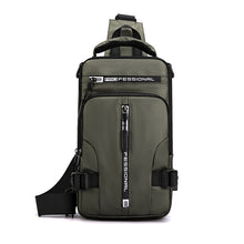 Cargar imagen en el visor de la galería, Bolsa Antirrobo Crossbody ,con carga USB Mochila de hombro, impermeable Bolsas con cerradura de combinación