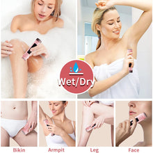 Cargar imagen en el visor de la galería, 2-in-1 women Electric Epilator,IPX7 waterproof, dual head  electric shaver Women Bikini Trimmer Body Hair Remover With gift box

