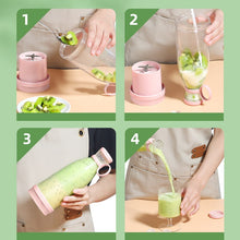 Cargar imagen en el visor de la galería, Pink/Blue Electric Portable Blender Bottle Usb Rechargeable Fresh Juice Maker Cup Mini Fast Portable Juicer Ice Fruit Mixer Cup
