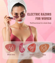 Cargar imagen en el visor de la galería, 2-in-1 women Electric Epilator,IPX7 waterproof, dual head  electric shaver Women Bikini Trimmer Body Hair Remover With gift box
