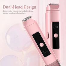Cargar imagen en el visor de la galería, 2-in-1 women Electric Epilator,IPX7 waterproof, dual head  electric shaver Women Bikini Trimmer Body Hair Remover With gift box
