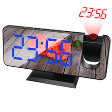 Charger l&#39;image dans la galerie, f7.4 Inch Led Digital Projector Snooze Clock Acrylic Mirror Double Alarm Clocks Projection
