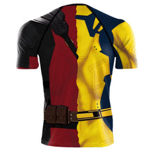 Charger l&#39;image dans la galerie, Disfraz de superhéroe para entrenamiento de manga larga, camiseta de compresión para cosplay de Deadpool y Wolverine, camiseta de fitness para gimnasio para hombre
