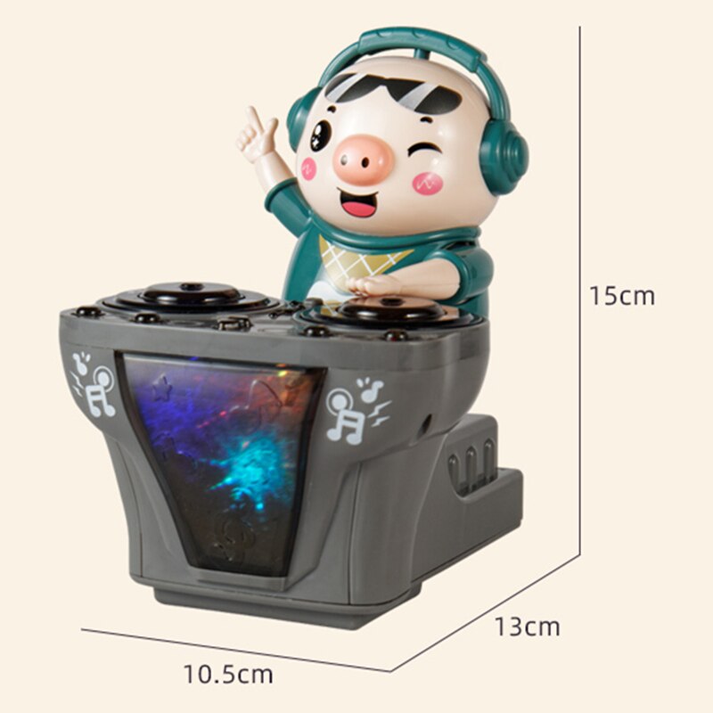 DJ Little Pig Funny Electric Musical Dancing Pig Toy with Colorful Light Swing Back and Forth Novelty Toys for Kids Cute Piggy