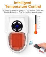 Cargar imagen en el visor de la galería, Mini Calentador Cerámico de Pared 500W con Control Remoto | Confort Instantáneo para Baño y Hogar
