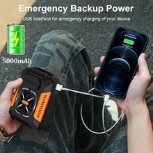 Cargar imagen en el visor de la galería, Mini Ventilador Portátil de Cintura 3 en 1 Premium – 5000mAh, Linterna LED y Power Bank
