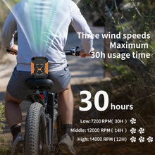 Cargar imagen en el visor de la galería, Mini Ventilador Portátil de Cintura 3 en 1 Premium – 5000mAh, Linterna LED y Power Bank
