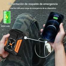 Cargar imagen en el visor de la galería, Mini Ventilador Portátil de Cintura 3 en 1 Premium – 5000mAh, Linterna LED y Power Bank
