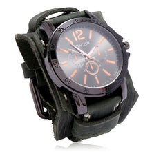 Charger l&#39;image dans la galerie, Mens Quartz Watches Jessingshow Luxury Wristwatch 2022 Cowhide Watchband Punk Style Watch for Men Wide Genuine Leather Bracelets
