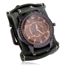 Charger l&#39;image dans la galerie, Mens Quartz Watches Jessingshow Luxury Wristwatch 2022 Cowhide Watchband Punk Style Watch for Men Wide Genuine Leather Bracelets

