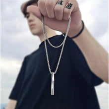 Charger l&#39;image dans la galerie, Fashion New silver Color Rectangle Pendant Necklace Men Trendy Simple Chain Men Necklace Jewelry Gift Wholesale
