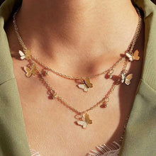 Cargar imagen en el visor de la galería, Vintage Multilayer Pendant Butterfly Necklace for Women Butterflies Moon Star Charm Choker Necklaces Boho Fashion  Jewelry Gift
