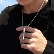 Charger l&#39;image dans la galerie, Fashion New silver Color Rectangle Pendant Necklace Men Trendy Simple Chain Men Necklace Jewelry Gift Wholesale
