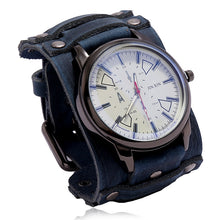 Charger l&#39;image dans la galerie, Mens Quartz Watches Jessingshow Luxury Wristwatch 2022 Cowhide Watchband Punk Style Watch for Men Wide Genuine Leather Bracelets

