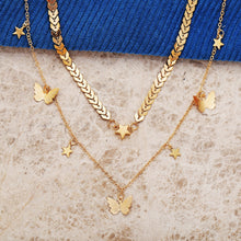 Cargar imagen en el visor de la galería, Vintage Multilayer Pendant Butterfly Necklace for Women Butterflies Moon Star Charm Choker Necklaces Boho Fashion  Jewelry Gift
