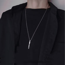 Cargar imagen en el visor de la galería, Fashion New silver Color Rectangle Pendant Necklace Men Trendy Simple Chain Men Necklace Jewelry Gift Wholesale
