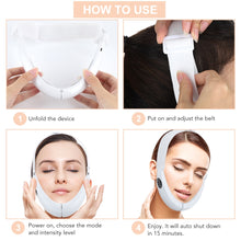 Charger l&#39;image dans la galerie, Microcurrent Facial Lifting Device LED Photon Red Blue Light Therapy Face Massager Vibration Slimming Chin V-Line Up Lift Belt
