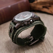 Charger l&#39;image dans la galerie, Mens Quartz Watches Jessingshow Luxury Wristwatch 2022 Cowhide Watchband Punk Style Watch for Men Wide Genuine Leather Bracelets
