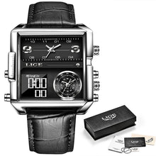 Cargar imagen en el visor de la galería, Reloj LIGE  Hombre  marca Top  de lujo a Prueba de Agua Quartz Sport Silicon
