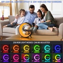 Cargar imagen en el visor de la galería, Multifuncional Inalámbrico Reloj Despertador Lámpara de Escritorio Altavoz Bluetooth Con APP Control RGB Atmósfera Lámpara Luz de Noche
