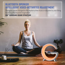 Cargar imagen en el visor de la galería, Multifuncional Inalámbrico Reloj Despertador Lámpara de Escritorio Altavoz Bluetooth Con APP Control RGB Atmósfera Lámpara Luz de Noche
