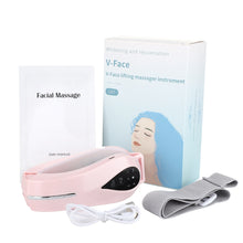 Charger l&#39;image dans la galerie, Microcurrent Facial Lifting Device LED Photon Red Blue Light Therapy Face Massager Vibration Slimming Chin V-Line Up Lift Belt

