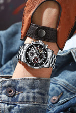 Cargar imagen en el visor de la galería, Reloj para Hombre Marca Lige de Lujo Correa de Silicona Impermeable Cronógrafo Reloj Masculino
